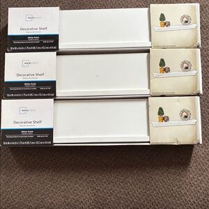 Set of 3 Mainstays White Decorative Floating Shelves (NIB, Minor Flaw on One)